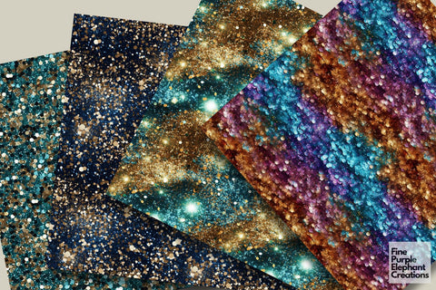 Chunky Colorful Ombre Glitter Paper Digital Pattern Fine Purple Elephant Creations 