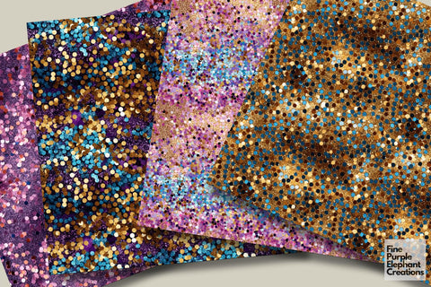 Chunky Colorful Ombre Glitter Paper Digital Pattern Fine Purple Elephant Creations 