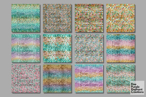 Chunky Easter Glitter Digital Paper | Pastel Spring Digital Pattern Fine Purple Elephant Creations 