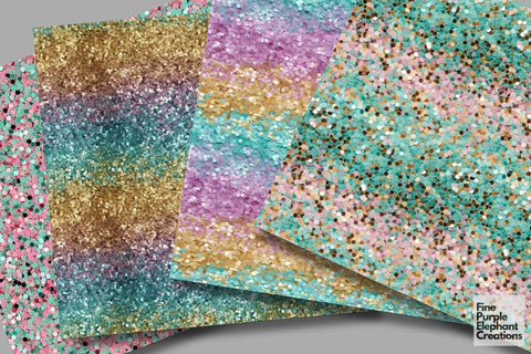 Chunky Easter Glitter Digital Paper | Pastel Spring Digital Pattern Fine Purple Elephant Creations 