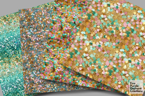 Chunky Easter Glitter Digital Paper | Pastel Spring Digital Pattern Fine Purple Elephant Creations 