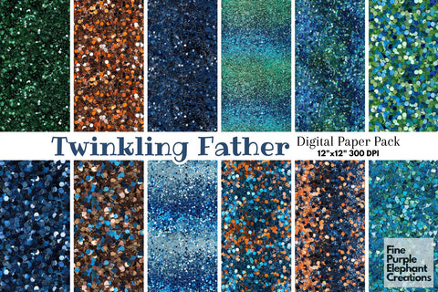 Chunky Father's Day Glitter Digital Paper Digital Pattern Fine Purple Elephant Creations 