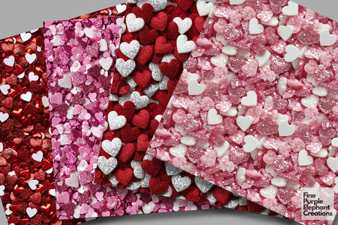 Chunky Heart Glitter Digital Paper Digital Pattern Fine Purple Elephant Creations 