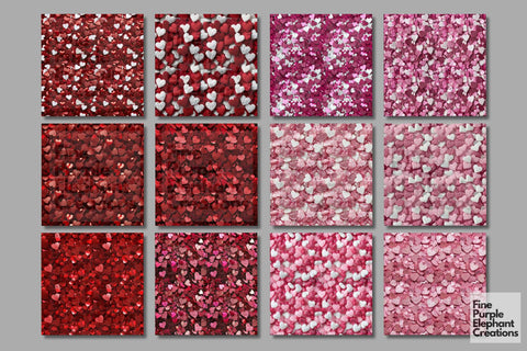 Chunky Heart Glitter Digital Paper Digital Pattern Fine Purple Elephant Creations 