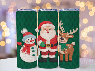 Chunky Knit Christmas Winter Tumbler, Santa Reindeer Snowman Sublimation Design, Festive Holiday Cup Art, 20oz Xmas Tumbler, Whimsical Knit Mug, Stylish Christmas Cup, Cozy Winter Wrap Sublimation SvggirlplusArt 