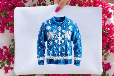 Chunky Knit Sweater Snowflake Clipart Sublimation SVGArt 