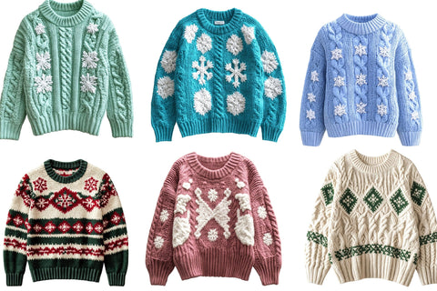 Chunky Knit Sweater Snowflake Clipart Sublimation SVGArt 
