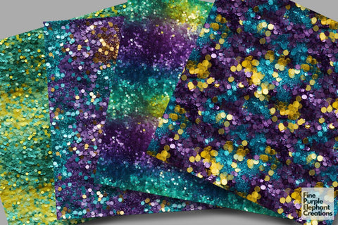 Chunky Mardi Gras Glitter Digital Paper | Glam Sparkle Fine Sequin Digital Pattern Fine Purple Elephant Creations 