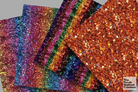 Chunky Rainbow Pride Glitter Digital Paper Digital Pattern Fine Purple Elephant Creations 