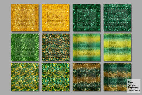 Chunky St. Patrick's Day Glitter Digital Paper | Glam Sparkle Fine Sequin Digital Pattern Fine Purple Elephant Creations 