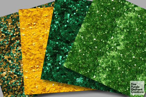 Chunky St. Patrick's Day Glitter Digital Paper | Glam Sparkle Fine Sequin Digital Pattern Fine Purple Elephant Creations 