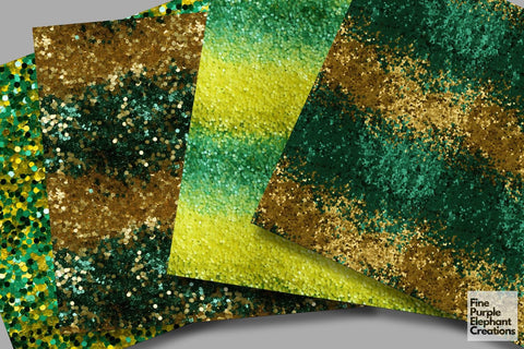 Chunky St. Patrick's Day Glitter Digital Paper | Glam Sparkle Fine Sequin Digital Pattern Fine Purple Elephant Creations 