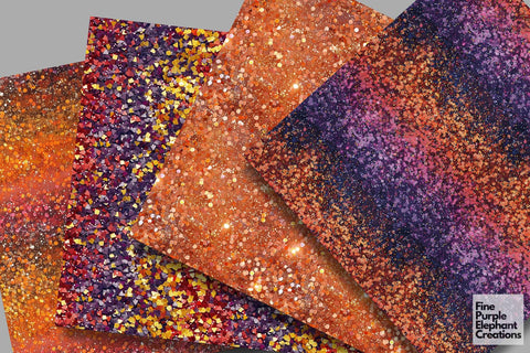 Chunky Summer Sunset Glitter Digital Paper Digital Pattern Fine Purple Elephant Creations 