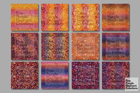 Chunky Summer Sunset Glitter Digital Paper Digital Pattern Fine Purple Elephant Creations 