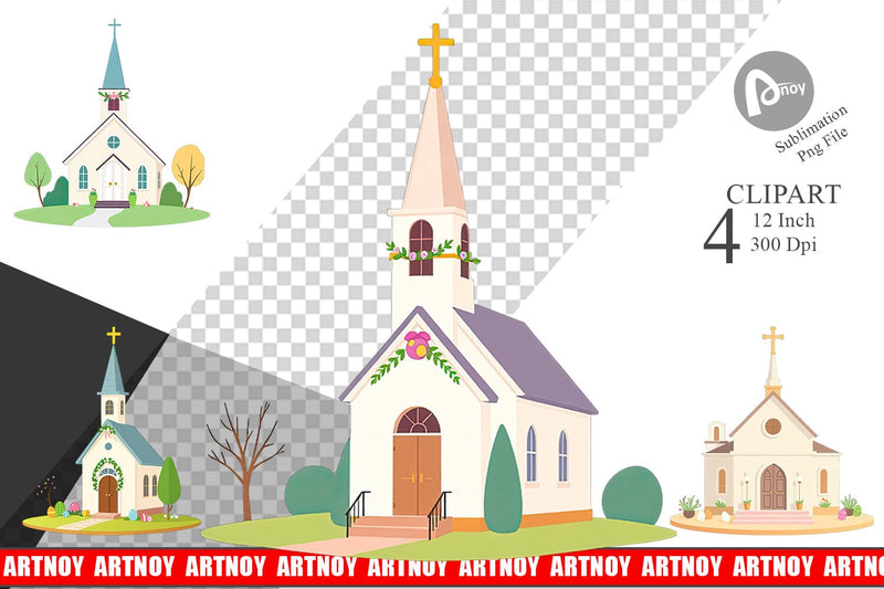 Church Clipart Sublimation artnoy 