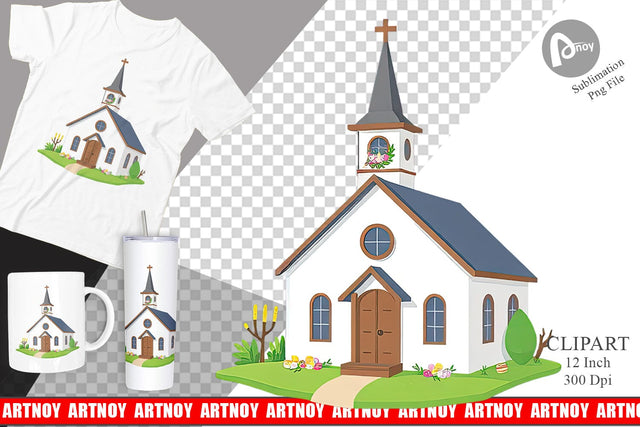Church Clipart Sublimation artnoy 