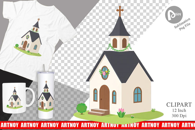 Church Clipart Sublimation artnoy 