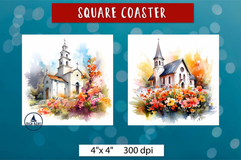 Church png | Watercolor Easter sublimation designs Sublimation Olga Boat Design 