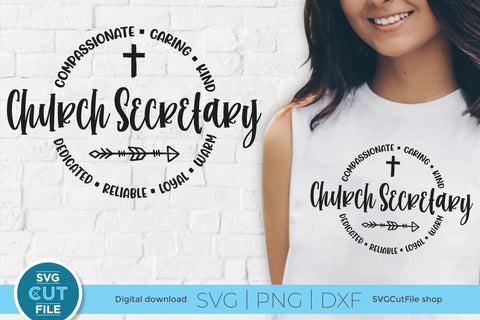 Church Secretary svg round circle for men or women SVG SVG Cut File 