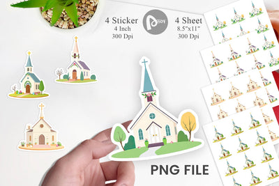 Church Sticker Sublimation artnoy 