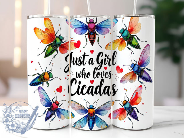 Cicada Lover Insect Aesthetic Tumbler, Just A Girl Tumbler Wrap, 20oz Tumbler Sublimation, Bug Enthusiast Design, Nature Insect Art, Cicada Aesthetic Gift, Entomology Tumbler Sublimation ToriDesigns 