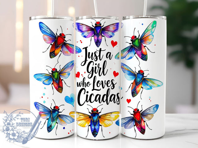Cicada Lover Insect Aesthetic Tumbler, Just A Girl Tumbler Wrap, 20oz Tumbler Sublimation, Bug Enthusiast Design, Nature Insect Art, Cicada Aesthetic Gift, Entomology Tumbler Sublimation ToriDesigns 