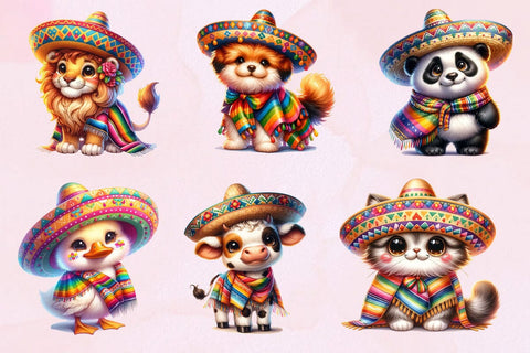 Cinco de mayo Animals clipart Bundle ,Illustrator ,Quotes and Sayings,Food & Drink,On Sale, Print & Cut Sublimation Newmockups 