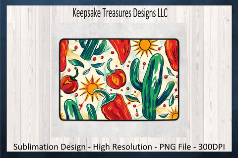 Cinco De Mayo Fiesta Chili Peppers Kitchen Cutting Board and Pot Holder Template, Sublimation Png Printable, Digital Download Sublimation Keepsake Treasures Designs LLC. 