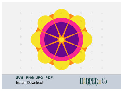 Cinco de Mayo Flower 1 SVG PNG Cut EPS File SVG HarperNCo 