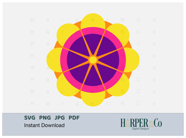 Cinco de Mayo Flower 1 SVG PNG Cut EPS File SVG HarperNCo 