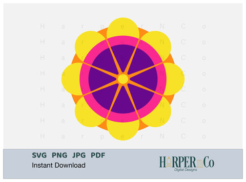 Cinco de Mayo Flower 1 SVG PNG Cut EPS File SVG HarperNCo 