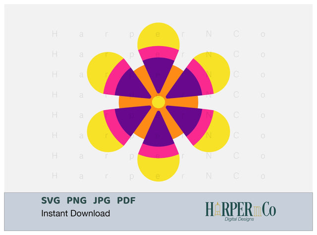 Cinco de Mayo Flower 2 SVG PNG Cut EPS File SVG HarperNCo 