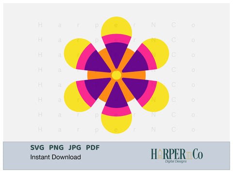Cinco de Mayo Flower 2 SVG PNG Cut EPS File SVG HarperNCo 