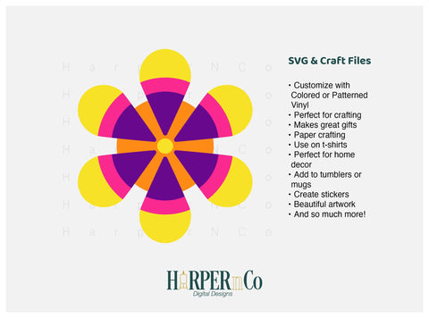 Cinco de Mayo Flower 2 SVG PNG Cut EPS File SVG HarperNCo 