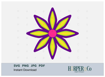 Cinco de Mayo Flower 3 SVG PNG Cut EPS File SVG HarperNCo 
