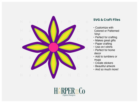 Cinco de Mayo Flower 3 SVG PNG Cut EPS File SVG HarperNCo 