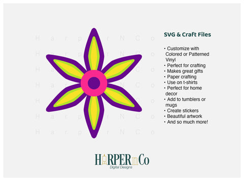 Cinco de Mayo Flower 4 SVG PNG Cut EPS File SVG HarperNCo 