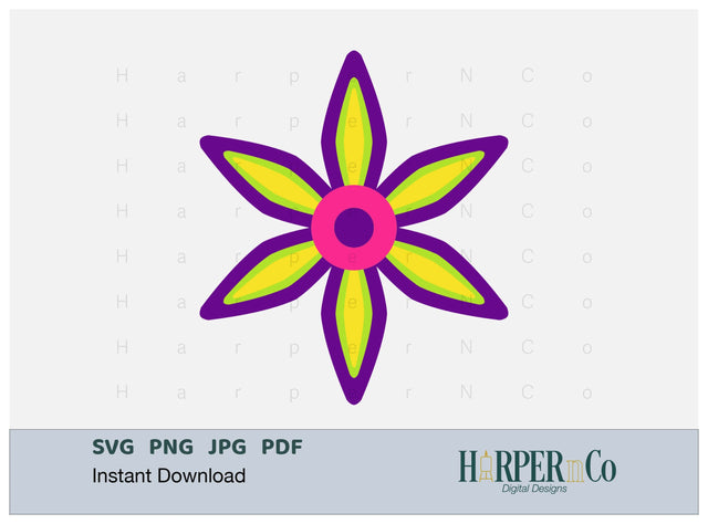 Cinco de Mayo Flower 4 SVG PNG Cut EPS File SVG HarperNCo 