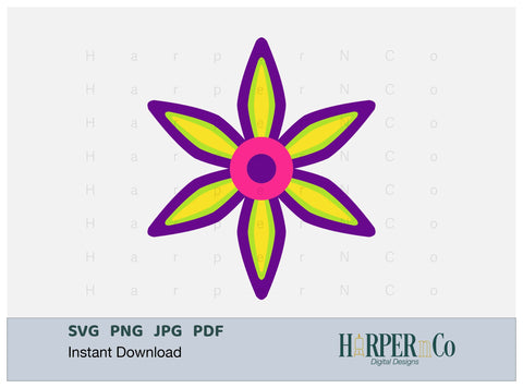 Cinco de Mayo Flower 4 SVG PNG Cut EPS File SVG HarperNCo 