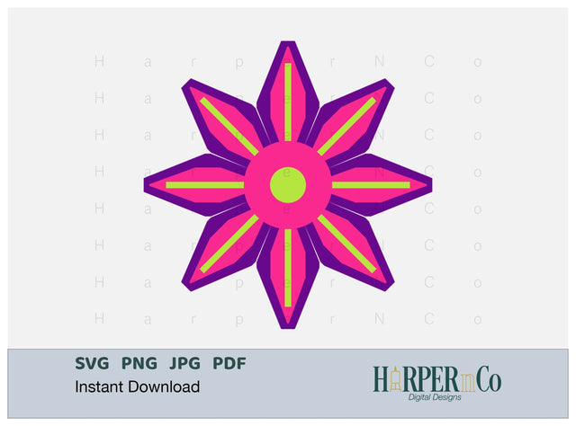 Cinco de Mayo Flower 5 SVG PNG Cut EPS File SVG HarperNCo 