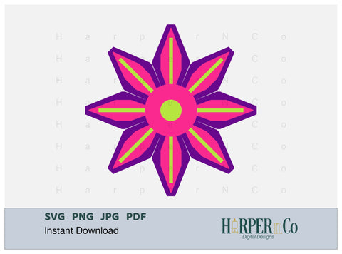 Cinco de Mayo Flower 5 SVG PNG Cut EPS File SVG HarperNCo 