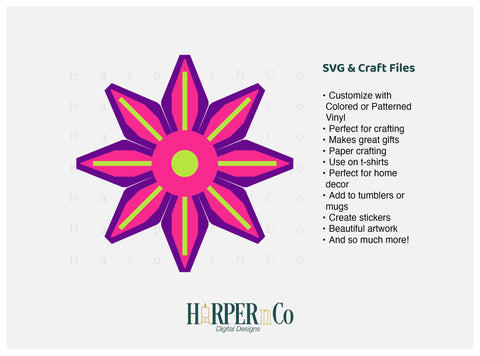Cinco de Mayo Flower 5 SVG PNG Cut EPS File SVG HarperNCo 