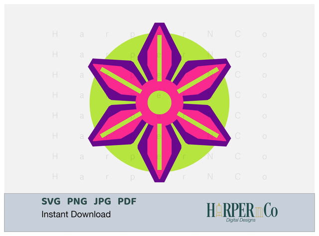Cinco de Mayo Flower 6 SVG PNG Cut EPS File SVG HarperNCo 