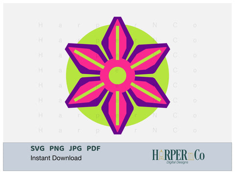 Cinco de Mayo Flower 6 SVG PNG Cut EPS File SVG HarperNCo 