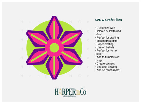 Cinco de Mayo Flower 6 SVG PNG Cut EPS File SVG HarperNCo 