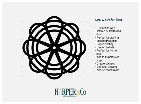 Cinco de Mayo Flower Outline 1 SVG PNG Cut EPS File SVG HarperNCo 