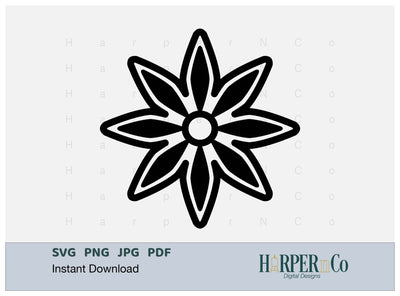 Cinco de Mayo Flower Outline 12 SVG PNG Cut EPS File SVG HarperNCo 