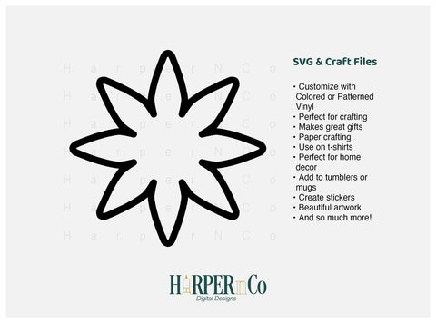 Cinco de Mayo Flower Outline 13 SVG PNG Cut EPS File SVG HarperNCo 