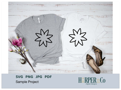 Cinco de Mayo Flower Outline 13 SVG PNG Cut EPS File SVG HarperNCo 