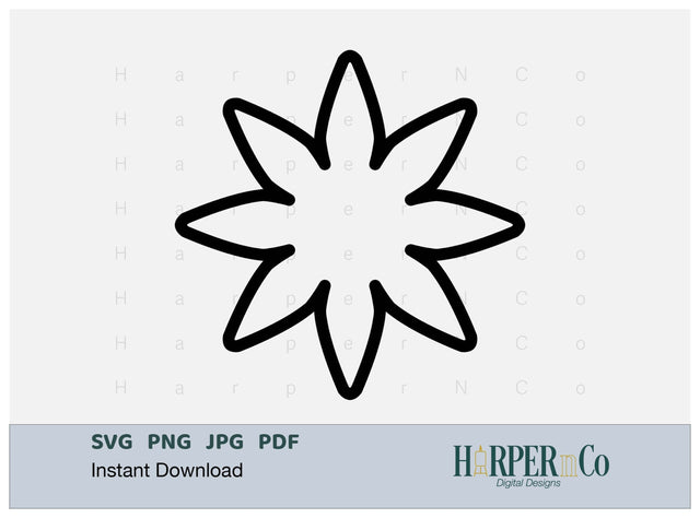 Cinco de Mayo Flower Outline 13 SVG PNG Cut EPS File SVG HarperNCo 